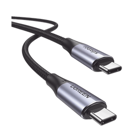 Cable USB-C a USB-C 3.2 Thunderbolt | 1 Metro | 240W | 10 Gbps | 480 Mbps | Soporta Video 4K@60Hz| Chip E-Market Inteligente | Carcasa de Aluminio | Nylon Trenzado | Blindaje de 4 capas.