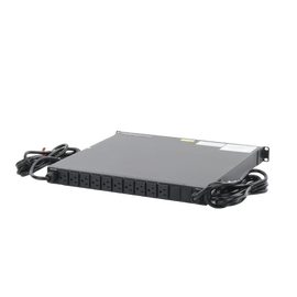 PDU Monitoreable de Transferencia Automática ATS (Fuente Redundante), Con 10 Salidas 5-15R,   Enchufes de Entrada L5-15P, Instalación Horizontal de 19in, 1UR, 15 Amp, 120 Vca