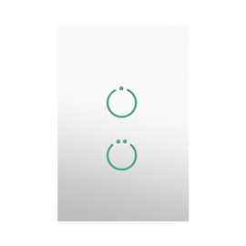 (ZWAVE) Interruptor On/Off panel táctil touch inalámbrico Zwave Plus 2 botones. No requiere cable neutro, Compatible con Hubitat HC8, Álula  M2M, otros