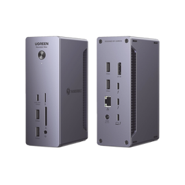 HUB USB-C (Docking Revodok Max 213) 13 en 1 | 2 Thunderbolt 4 (40Gbps,8K@30Hz) | 2 USB-A 3.2 (10Gbps) | 1 USB-C 3.2 (10Gbps, 20W) | 2 USB-A 3.0 (5Gbps) | Display Port 1.4 8K@30Hz | RJ45 (2.5 Gigabit) | SD + Micro SD (TF) 4.0 | Jack Audio 3.5mm.