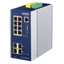 Switch Industrial Managed L2+ 8-Port 10/100/1000T 802.3at PoE and 4-Port 100/1000X SFP