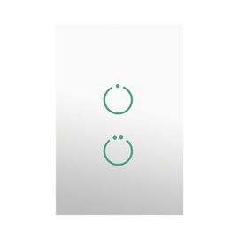 (ZWAVE) Interruptor On/Off panel táctil touch inalámbrico Zwave Plus 2 botones. Compatible con Hubitat HC8, Álula  M2M, otro