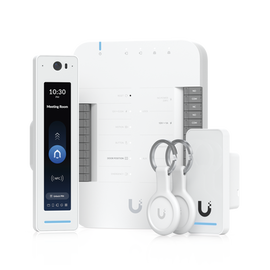 UniFi Access Kit de Inicio Gen2 Profesional para 1 puerta, (1) Lector NFC con pantalla táctil, audio 2 vías y cámara / (1) Lector NFC y de movimiento UA-G2 / Hub para conexiones para controlar una puerta con salida POE y energizar acc