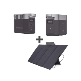 Kit de Estación de Energía Portátil 1024Wh + Batería Externa 1024Wh + Panel Solar Flexible 400W (2024Wh Totales)