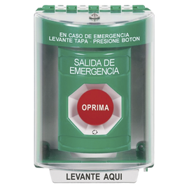 Botón Multipropósito, Salida De Emergencia, Girar Para Reset, Español, Cubierta De Policarbonato, 2 Relevadores NO/NC, Interior/Exterior