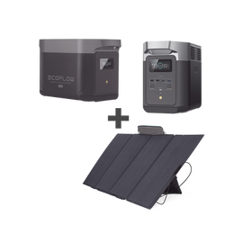 Kit de Estación de Energía Portátil 2048Wh + Batería Externa 2048Wh + Panel Solar Flexible 400W (4096Wh Totales)