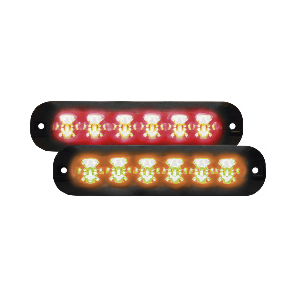Luz Auxiliar Serie X3705, 6 LEDs Ultra Brillantes, multicolor Rojo / Ambar