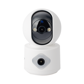 Camara doble lente 3mp| Wifi| autoseguimiento| Detección de movimiento| audio de 2 vias| almacenamiento hasta 128GB
