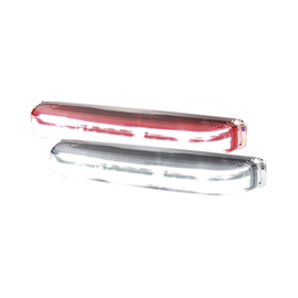 Luz direccional led con montaje: color- dual , estrecho, superficie y rejilla, 69 patrones de flash, 12-24vdc, rojo / claro