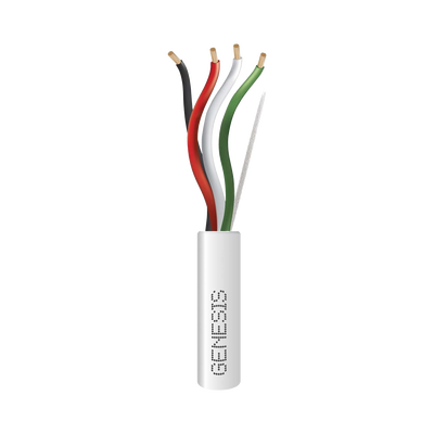 Bobina de 152 Metros / Cable de Cobre / 4x14 AWG / Tipo Audio CMR, CL2R, FT4 / Color Blanco / Para Aplicaciones en Audio / AUDACIOUS