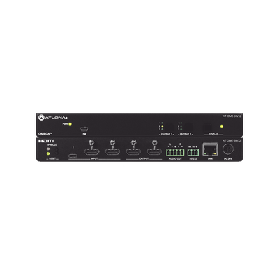 OMEGA MATRIX SWITCHER WITH 2X HDMI AND 1X USB-C AND 2X HDMI OUTPUTS.