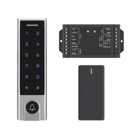 Mini Controlador de Acceso con Teclado Inalámbrico / Cuenta con Botón de Salida Inalámbrico / Soporta Tarjeta y Contraseña / Cuenta con Botón de Timbre