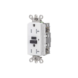 Contacto GFCI 20 A 125 V / Resistente a Intemperie / A prueba de manipulaciones / Color Blanco (Nema 5-20R) / Grado Industrial.
