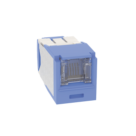 Conector Jack RJ45 Estilo TG con Ventana, Mini-Com, Categoría 6A, de 8 posiciones y 8 cables, Color Azul