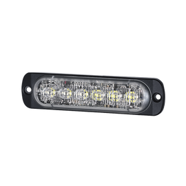 Luz Auxiliar de 12 LED, Ambar/Claro, SAE, Bisel Negro, Lente Transparente