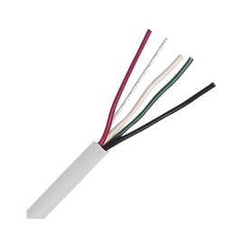 Bobina de Cable 305 Metros: 4 x 22 AWG, Color Blanco, CM, Para Sistemas de Seguridad y Alarmas