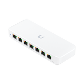 UniFi Switch Ultra 210W Administrable / 8 puertos GbE / (1) puerto POE++ IN opcional y (7) puertos POE+/ Wattaje depende de fuente o POE IN / Incluye fuente AC hasta 202W para POE