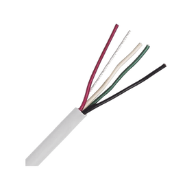 Bobina de Cable 305 Metros: 4 x 18 AWG, Color Blanco, CM, Para Sistemas de Seguridad y Alarmas