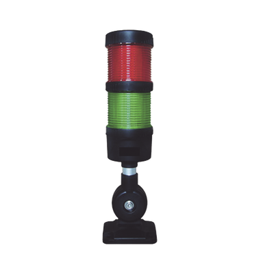 Barra Led Indicadora de estado color Rojo y Verde, con Buzzer integrado, a 24 VCD con Montaje incluido de 60 mm de diámetro