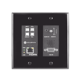(TX ONLY) TWO-INPUT WALL PLATE SWITCHER FOR HDMI AND VGA SOURCES (BLACK)