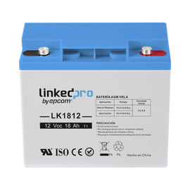 Batería 12 Vcc / 18 Ah / UL / Tecnología AGM-VRLA / Vida útil promedio de 5 años / Para uso en equipo electrónico, Alarmas de Intrusión / Incendio/ Control de acceso / Video Vigilancia / Terminales T1 .