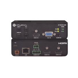 Escalador de vídeo HD de tres entradas para señales HDMI y VGA