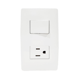 Apagador Escalera y Contacto de 127 V~60 Hz 10/15 A.
