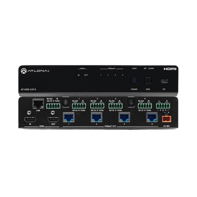 Amplificador de distribución HDBaseT 4K HDR de cuatro salidas
