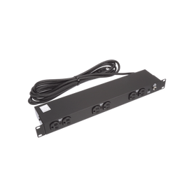 PDU Básico de Montaje en Rack, Con 6 Salidas Frontales NEMA 5-15R,  Enchufe de Entrada NEMA 5-15P, de 19in, 1UR, 15 Amp, 120 Vca