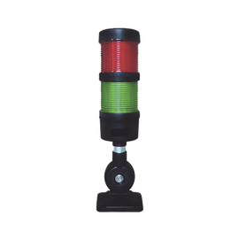 Barra Led Indicadora de estado color Rojo y Verde, con Buzzer integrado, a 100-240 VAC con Montaje incluido de 60 mm de diámetro