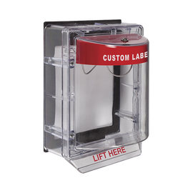 Cubierta Protectora de Policarbonato Serie Stopper II® , Con Bocina, Con Espaciador, Montaje Empotrado, Etiqueta Personalizada