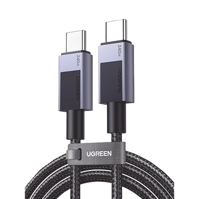Cable USB-C USB-C | 1m | PD3.1 | 240W | Carga Rápida | 480 Mbps | Chip E-Maker | Caja de Aluminio | Nylon Trenzado | Compatible con Macbook Pro Air, iPhone 16/15 Plus Pro Max, Galaxy S24 Ultra, Pixel 9/8 Pro, etc.