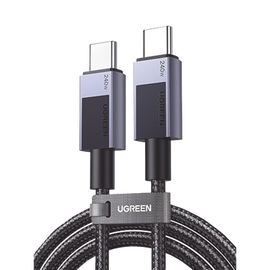Cable USB-C USB-C | 1m | PD3.1 | 240W | Carga Rápida | 480 Mbps | Chip E-Maker | Caja de Aluminio | Nylon Trenzado | Compatible con Macbook Pro Air, iPhone 16/15 Plus Pro Max, Galaxy S24 Ultra, Pixel 9/8 Pro, etc.