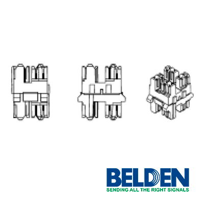 BLOQUE DE CONEXIÓN 4 PARES BELDEN AX104139 CAT 6A 10GX TERMINACIÓN 568A/B GRIS 