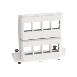 Patch Panel de 8 Puertos Keystone, Para Uso con Gabinetes Multipropósito, de Instalación a Presión, Color Blanco