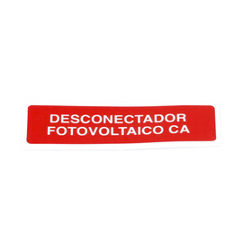 Etiqueta de Desconectador Fotovoltaico en Vinil Adhesivo Mate / Paquete con 20
