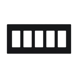 Placa de pared 5 espacios, para atenuador (dimmer), switch ó control remoto PICO inalámbrico