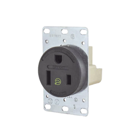 Receptáculo Individual de 50 A 250 V /  2 Polos 3 Hilos/ Nema 6- 50 R / Color Negro/ Grado Industrial-Comercial.