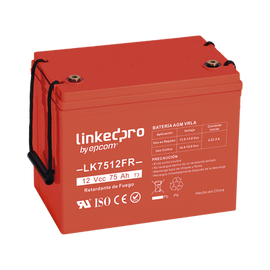 Batería 12 V / 75 Ah / UL / Tecnología AGM-VRLA / Vida útil promedio de 5 años / Retardo a la flama / Para uso en equipo electrónico, Alarmas de Intrusión / Incendio/ Control de acceso / Video Vigilancia / T2