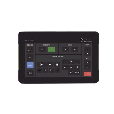 Panel táctil Velocity de 7″ / Control AV / Programación de Salas / Pantalla táctil