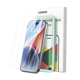 Protector de pantalla UGREEN HD con marco de instalación para iPhone 15/16 (paquete de 2)