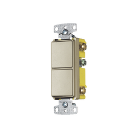 Interruptor Residencial 15 A 120-277 V / 2 Bases Unipolares / Cableado lateral / Color Marfil.