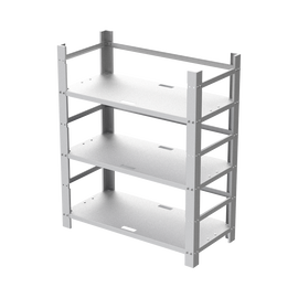 Estante Galvanizado de 3 Niveles para Instalación de 12 Baterías de Ciclo Profundo Similares a la PL-110-D12.