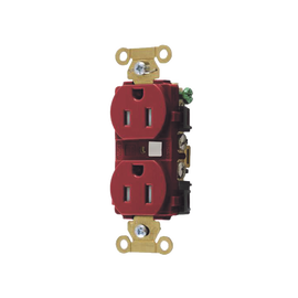 Contacto Duplex 15 A 125 V / A Prueba de Manipulaciones / Nema 5-15R / Color Rojo.