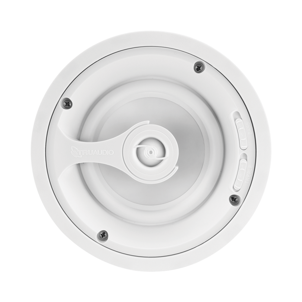 Ghost Series Altavoz de techo de 2 vías, woofer de polipropileno blanco de 6.5 in, tweeter de 1in, 5 - 100 watts, 8 Ohms