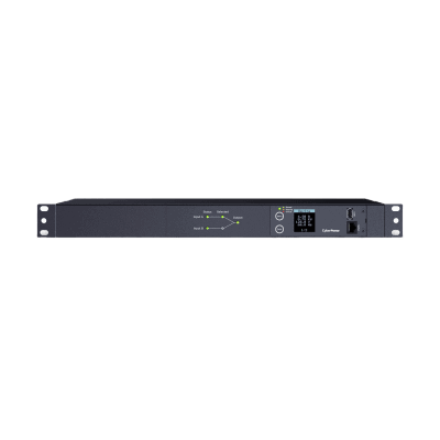 PDU ATS (Fuente Redundante Auto-transferible) Medible, Para Distribución de Energía, 2 Entradas 120 Vca NEMA5-15P, Con 10 Salidas NEMA 5-15R, Horizontal 19in, 1UR