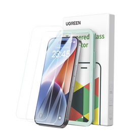 Protector de pantalla UGREEN HD con marco de instalación para iPhone 16 Pro Max (paquete de 2)