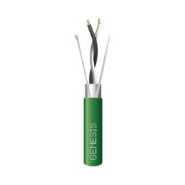 Bobina de 305 Metros de Cable BLINDADO / 2 x 22 AWG / Uso INTERIOR / Verde / Tipo CMP-CL3P, FPLP, FT6 / UL de COMUNICACIÓN de datos