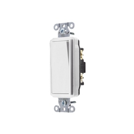 Interruptor Decorador de 20 A 120-277 V CA/ Unipolar / Cableado Lateral y Posterior / Color Blanco.