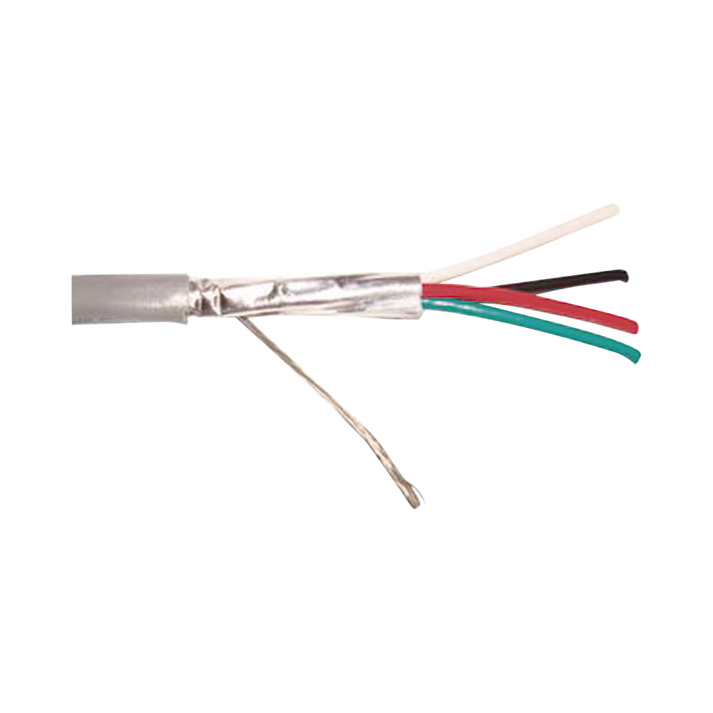Cable Calibre 18, 4 Conductores, Blindado, 305 Metros, Riser, UL, Color Gris, Hecho en México